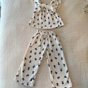 Kids Cream and Blue Pajamas